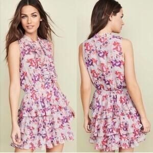 MISA Los Angeles Imelda Mini Dress in Pink Lilac Floral | Size Medium
